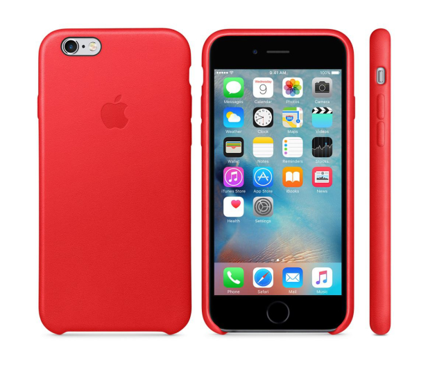 Apple iPhone 6s Leather Case czerwony - 284969 - zdjęcie 4